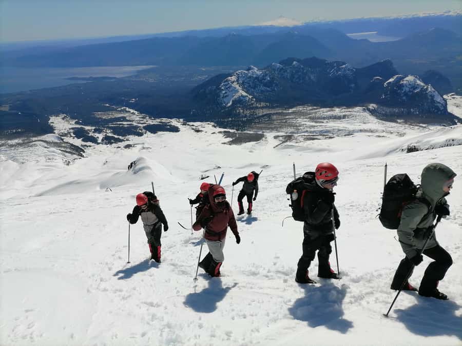 Ascent to Villarrica volcano 2,847masl, from Pucón - What the $185 price actually covers