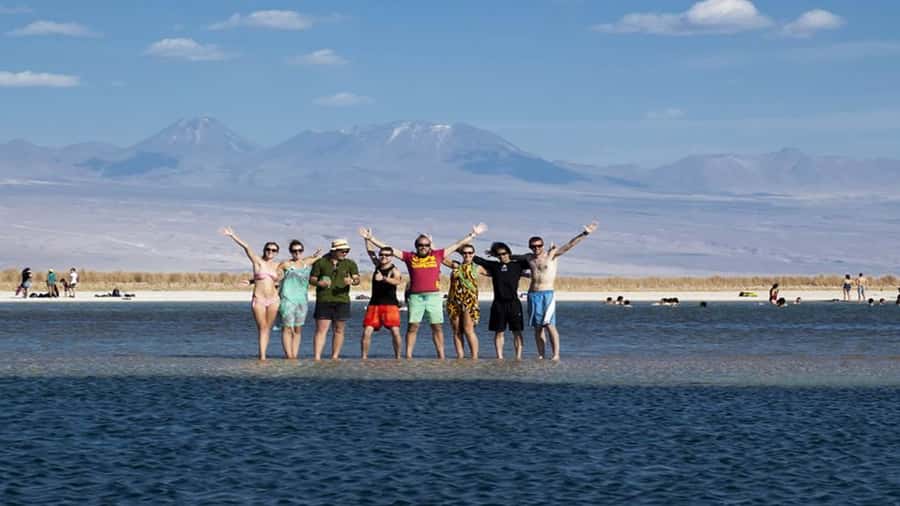 Cejar Lagoon, Tebenquiche Lagoon and Ojos del Salar - Tebenquiche Lagoon and the white salt finish