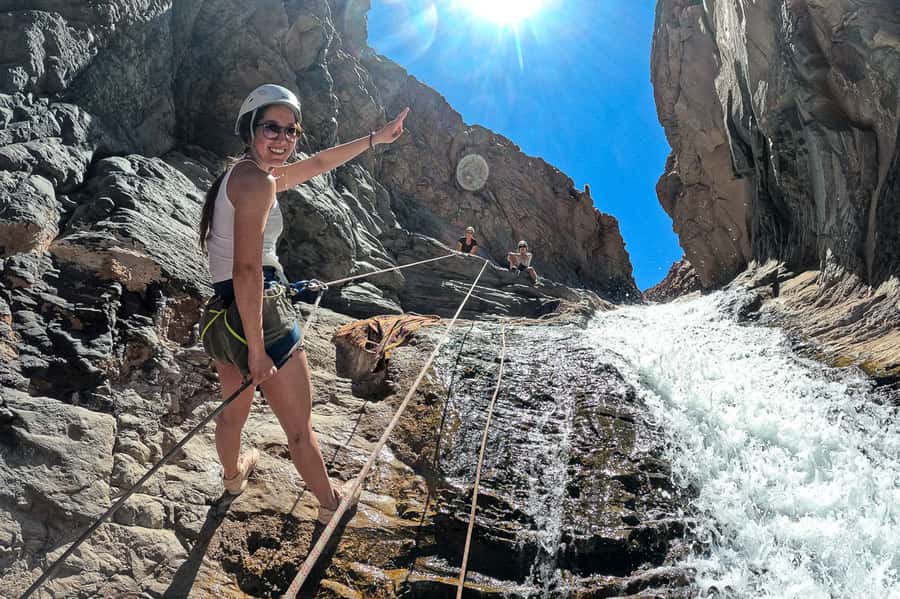 San Pedro de Atacama: Desert Tour with Canyoning & Trekking - Moving through waterfalls and canyon walls